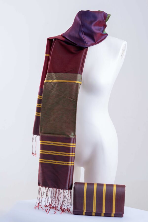 Écharpe & Sac Rouge Bordeaux