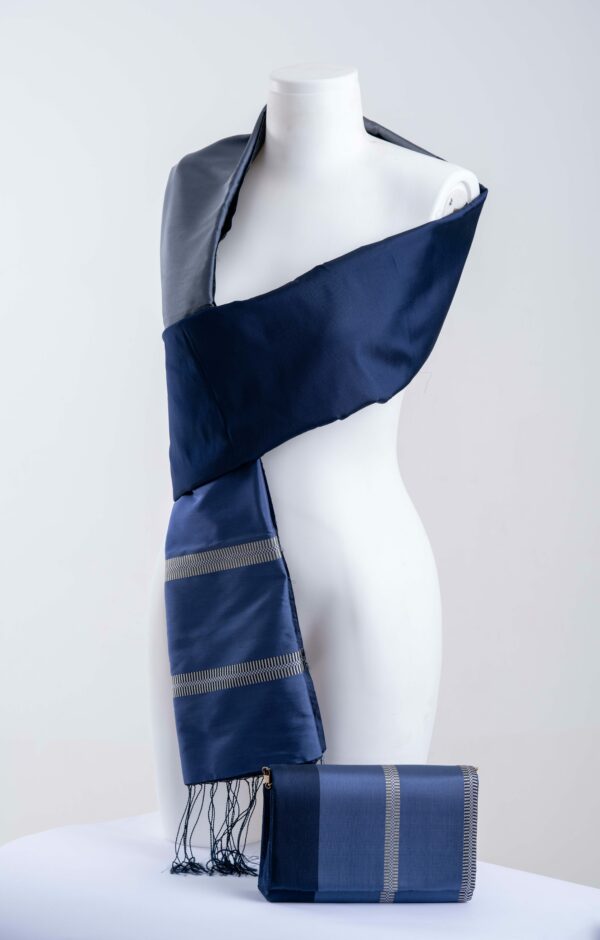 Écharpe & Sac Blue Fusion